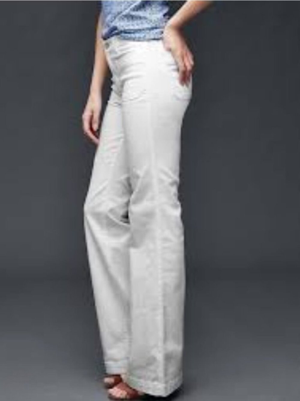 Gap Denim 70s Flare Pants in Optic White Size 14/32R